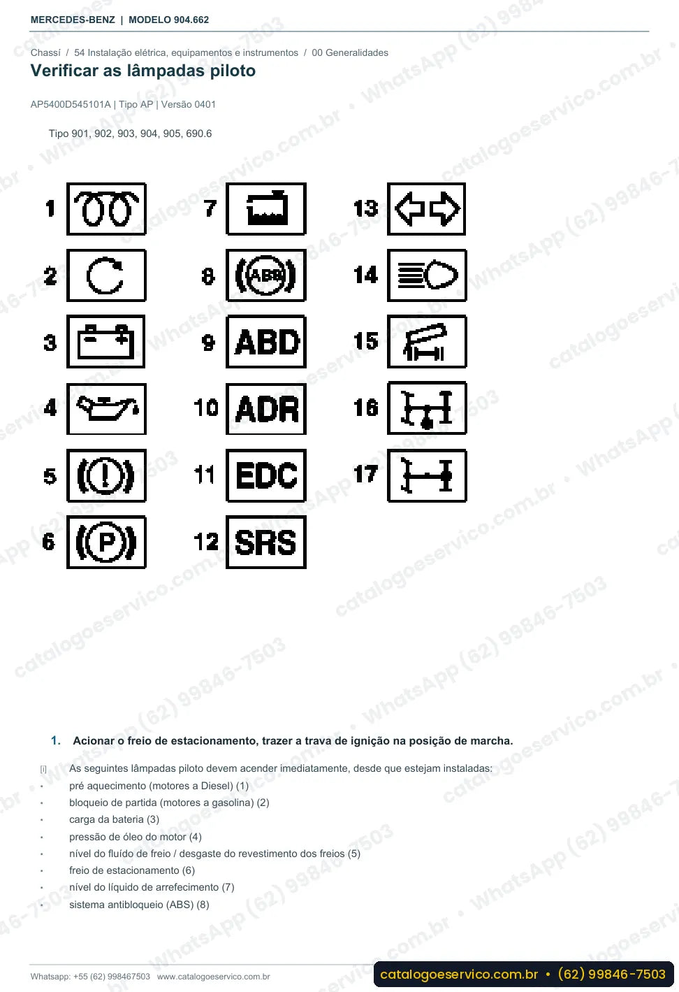 Página de procedimento do manual de oficina Mercedes-Benz Sprinter 411 CDI 4x4