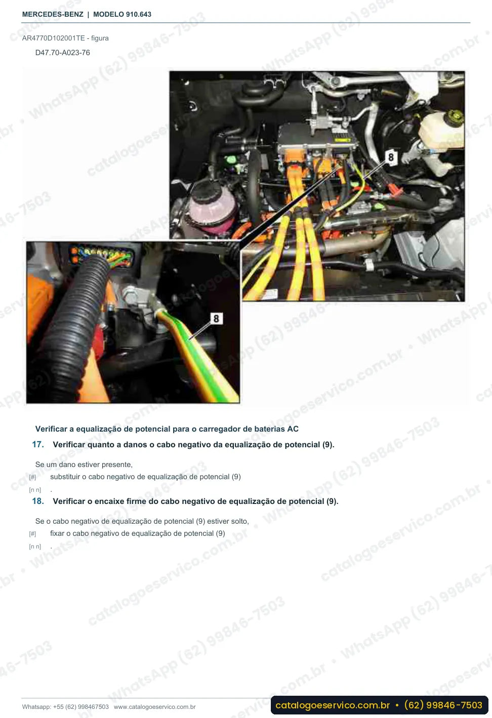 Página de procedimento do manual de oficina Mercedes-Benz Sprinter 414 CDI (910.643)