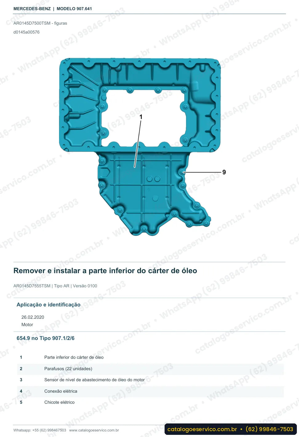 Página de procedimento do manual de oficina Mercedes-Benz Sprinter 416 (907.641)
