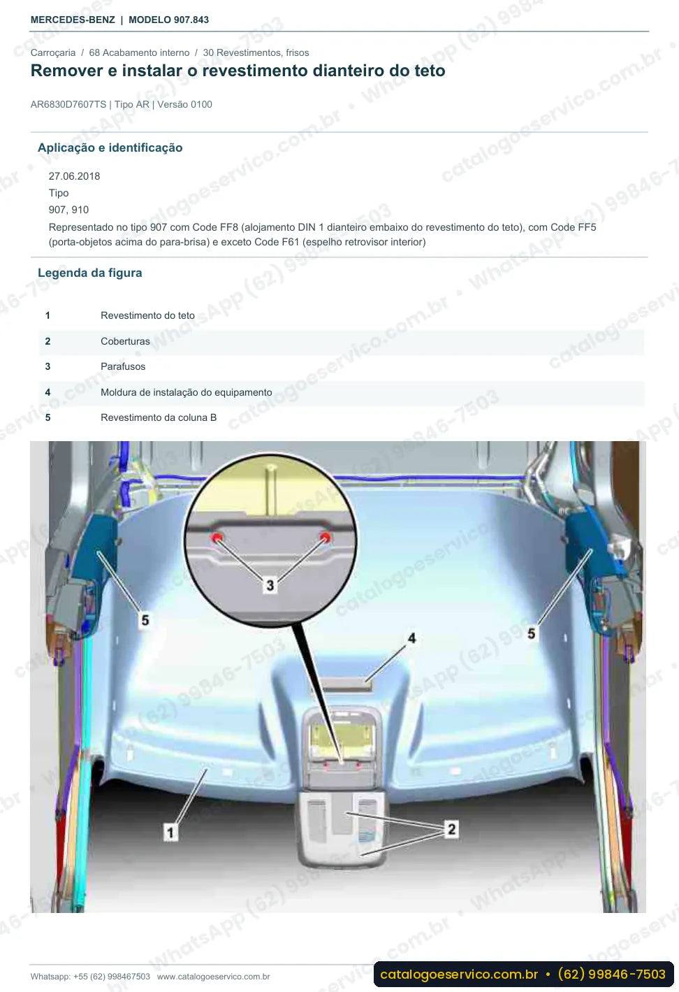 Página de procedimento do manual de oficina Mercedes-Benz Sprinter 416 (907.843)