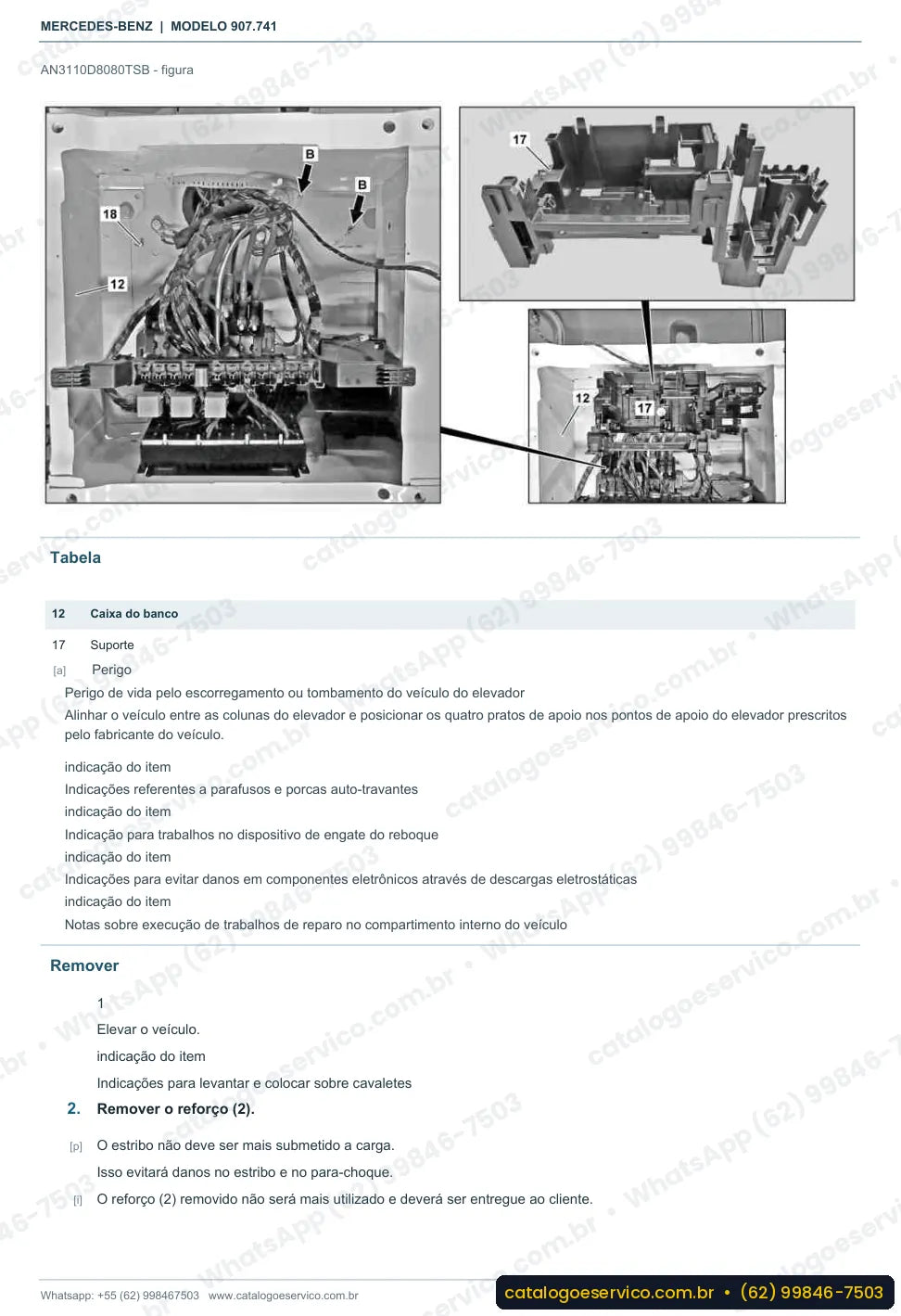 Página de procedimento do manual de oficina Mercedes-Benz Sprinter 416 CDI (907.741)