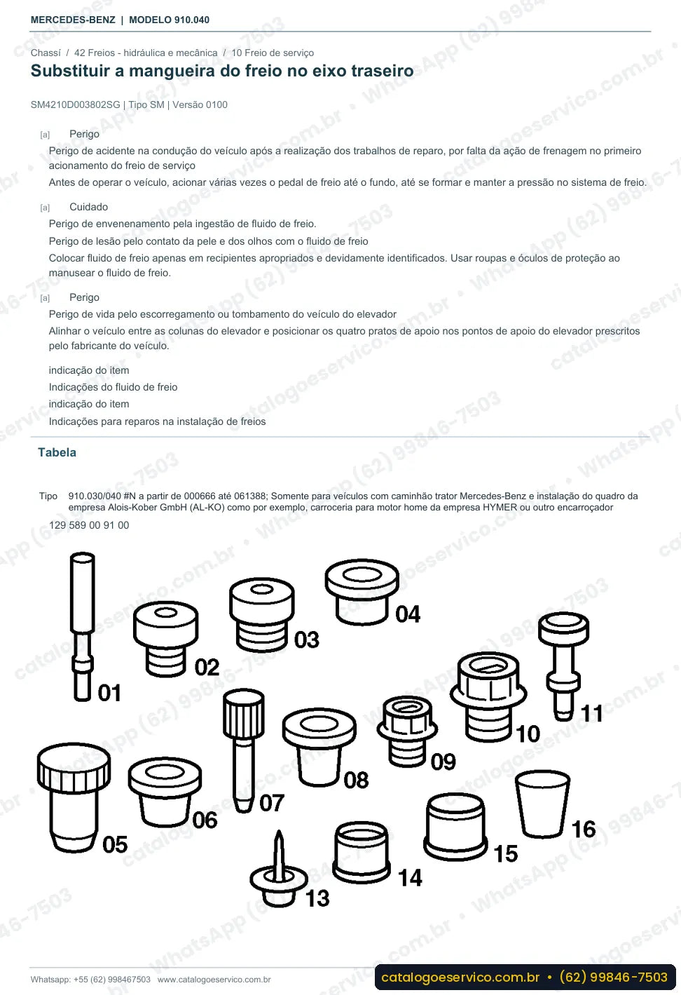 Página de procedimento do manual de oficina Mercedes-Benz Sprinter 418 CDI (910.040)