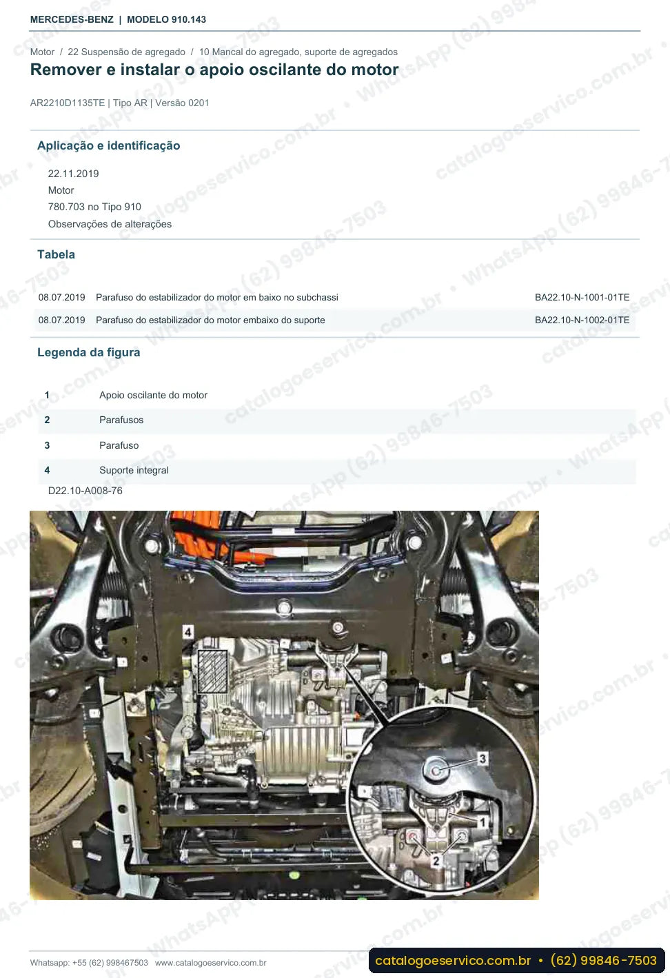 Página de procedimento do manual de oficina Mercedes-Benz Sprinter 418 CDI (910.143)