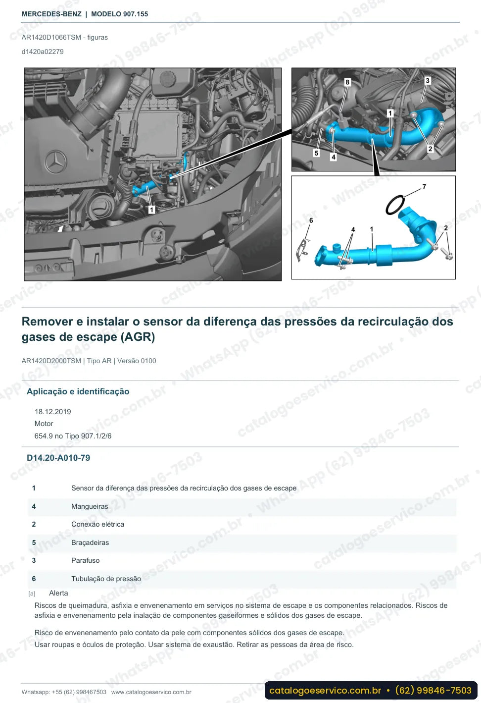 Página de procedimento do manual de oficina Mercedes-Benz Sprinter 515 (907.155)
