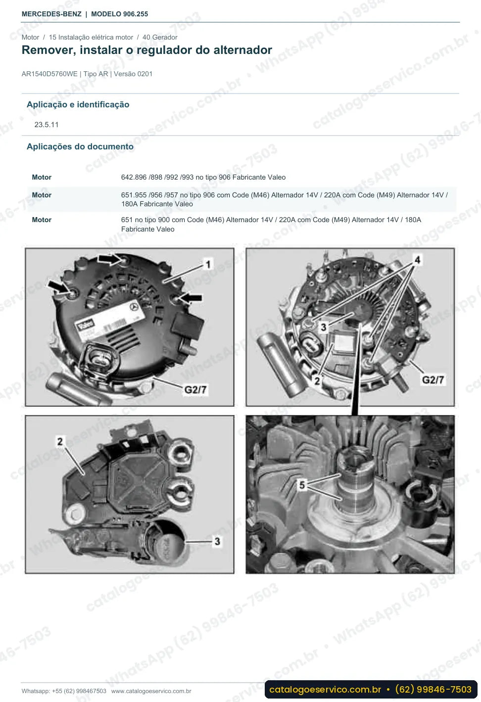 Página de procedimento do manual de oficina Mercedes-Benz Sprinter 518 CDI (906.255)