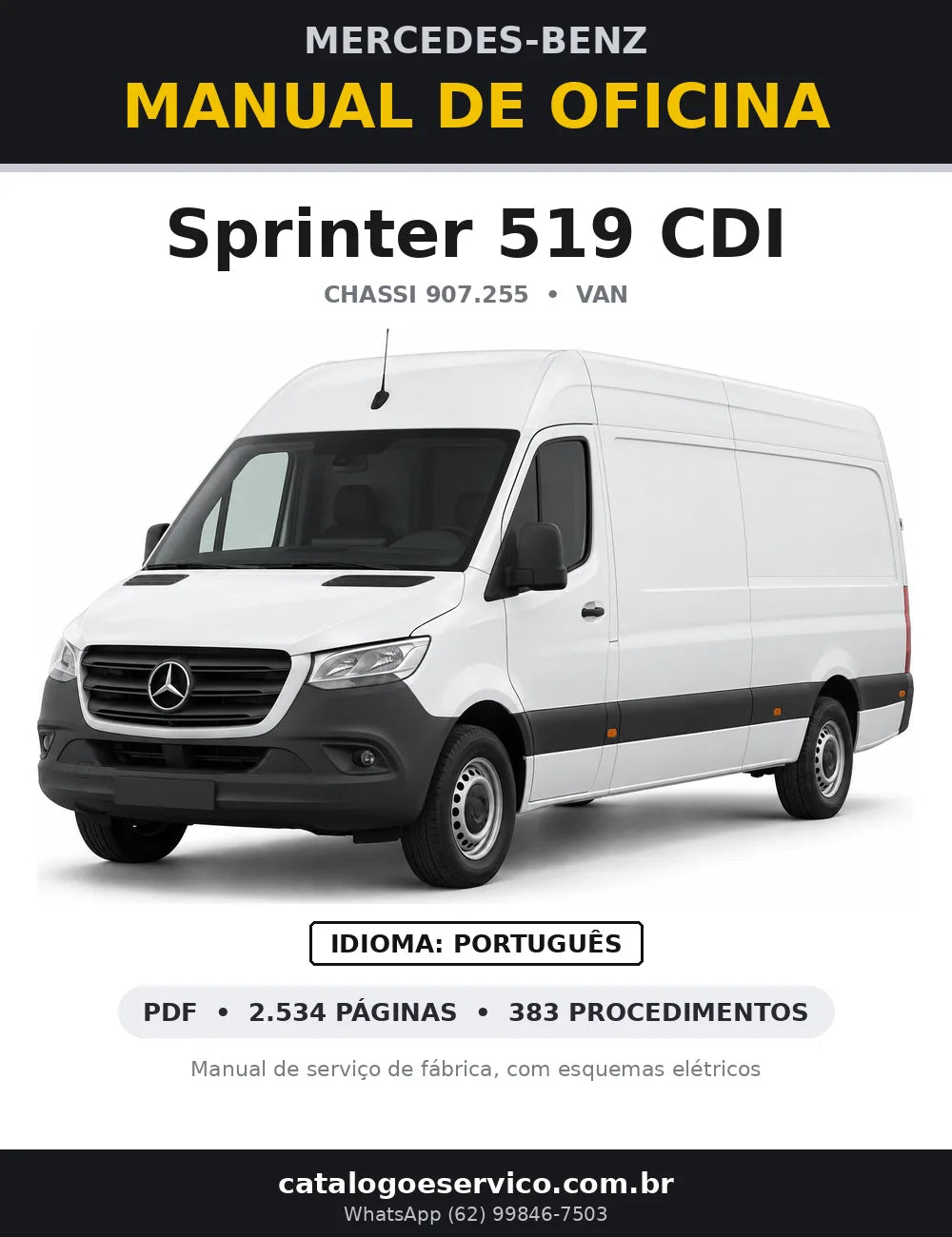 Capa do manual de oficina Mercedes-Benz Sprinter 519 CDI (907.255)
