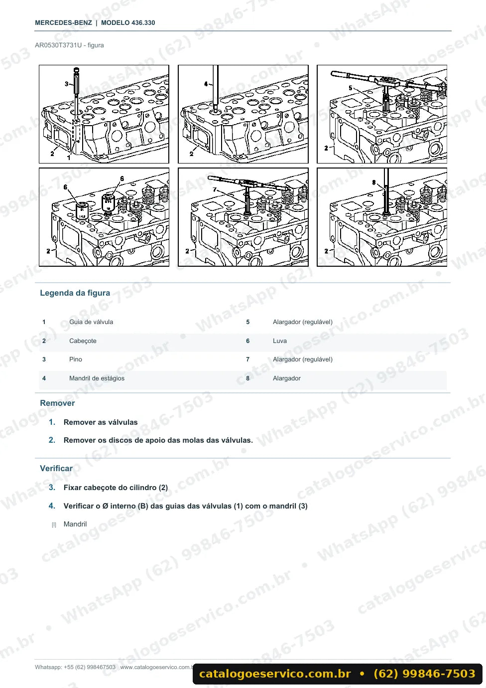 Página de procedimento do manual de oficina Mercedes-Benz Unimog U 4000