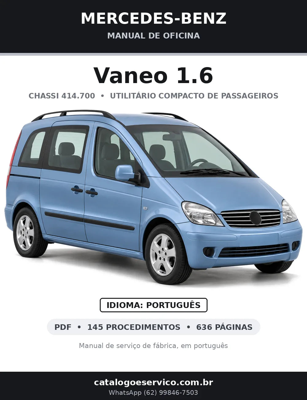 Capa do manual de oficina Mercedes-Benz Vaneo 1.6