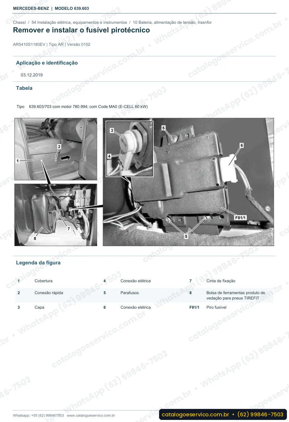 Página de procedimento do manual de oficina Mercedes-Benz Vito 109 CDI