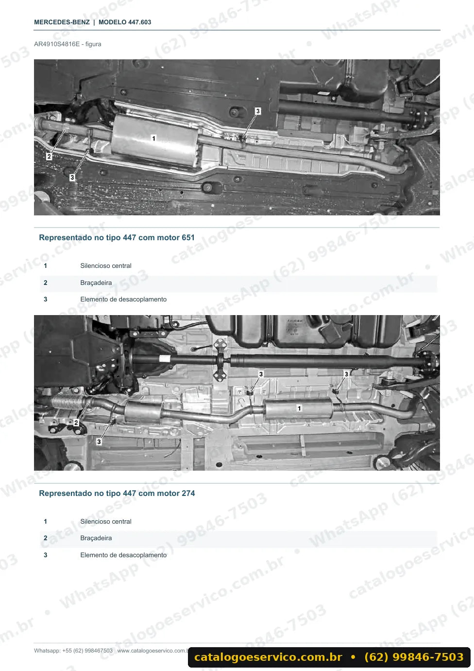 Página de procedimento do manual de oficina Mercedes-Benz Vito 111 CDI (447.603)