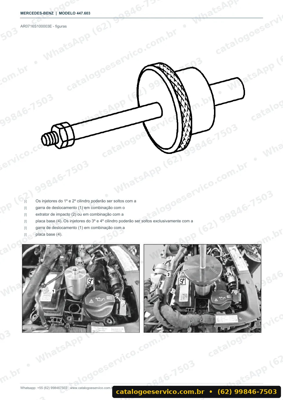 Página de procedimento do manual de oficina Mercedes-Benz Vito 114 a 119 CDI BlueTEC (447.603)