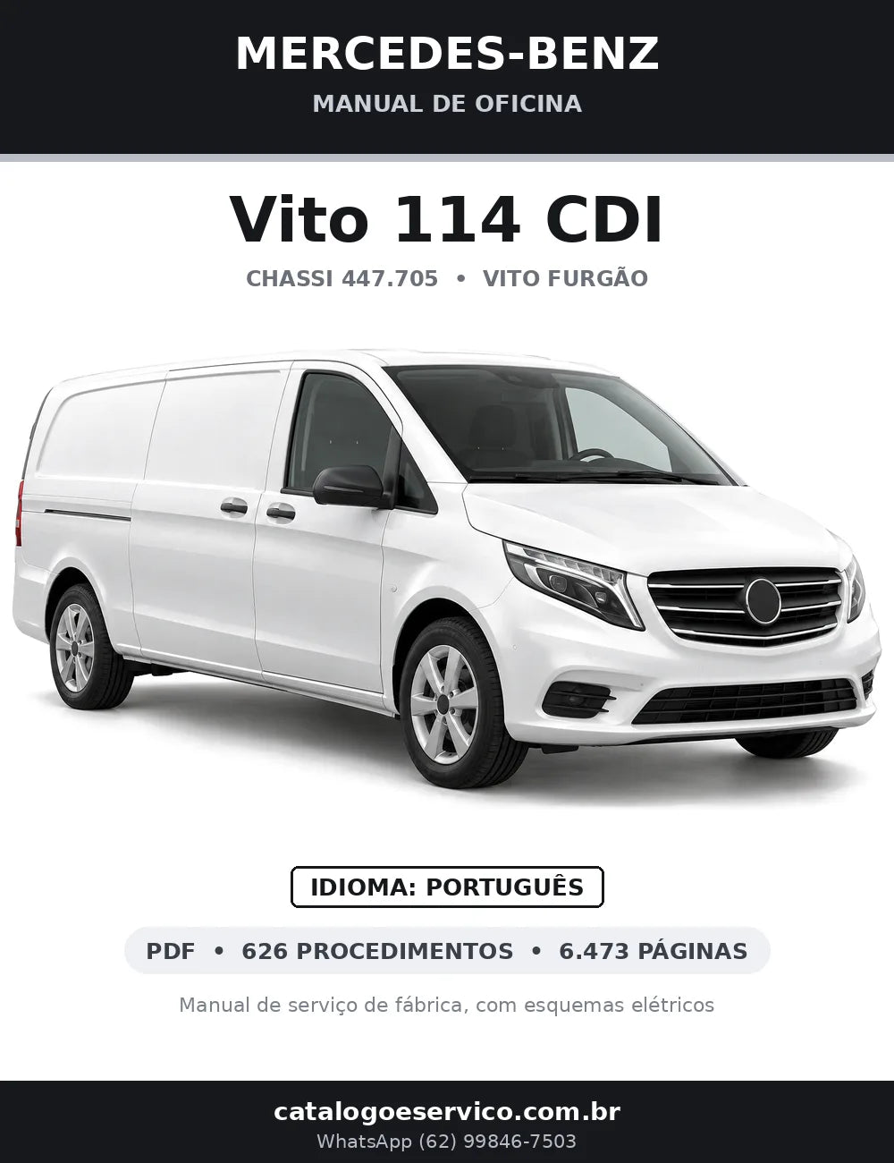 Capa do manual de oficina Mercedes-Benz Vito 114 CDI (447.705)