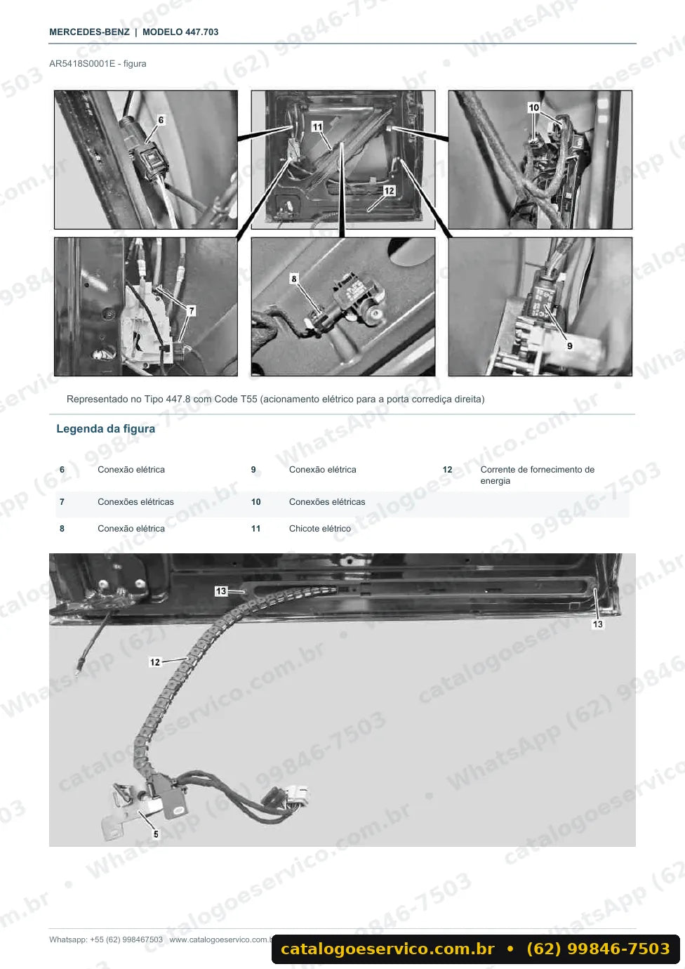 Página de procedimento do manual de oficina Mercedes-Benz Vito 119 (447.703)