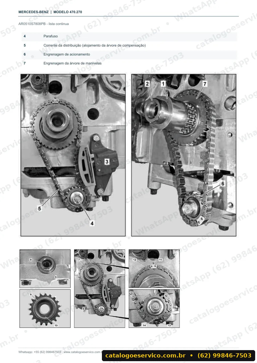 Página de procedimento do manual de oficina Mercedes-Benz X 200 (W470)
