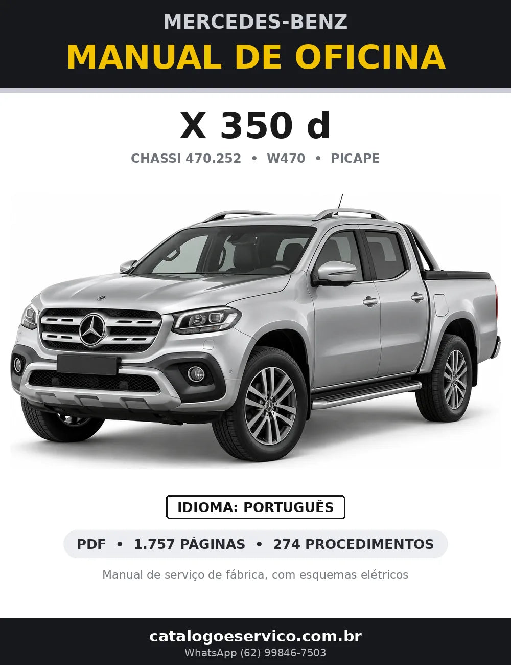 Capa do manual de oficina Mercedes-Benz X 350 d (W470)