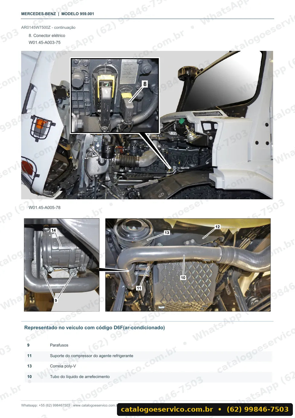 Página de procedimento do manual de oficina Mercedes-Benz Zetros 2036