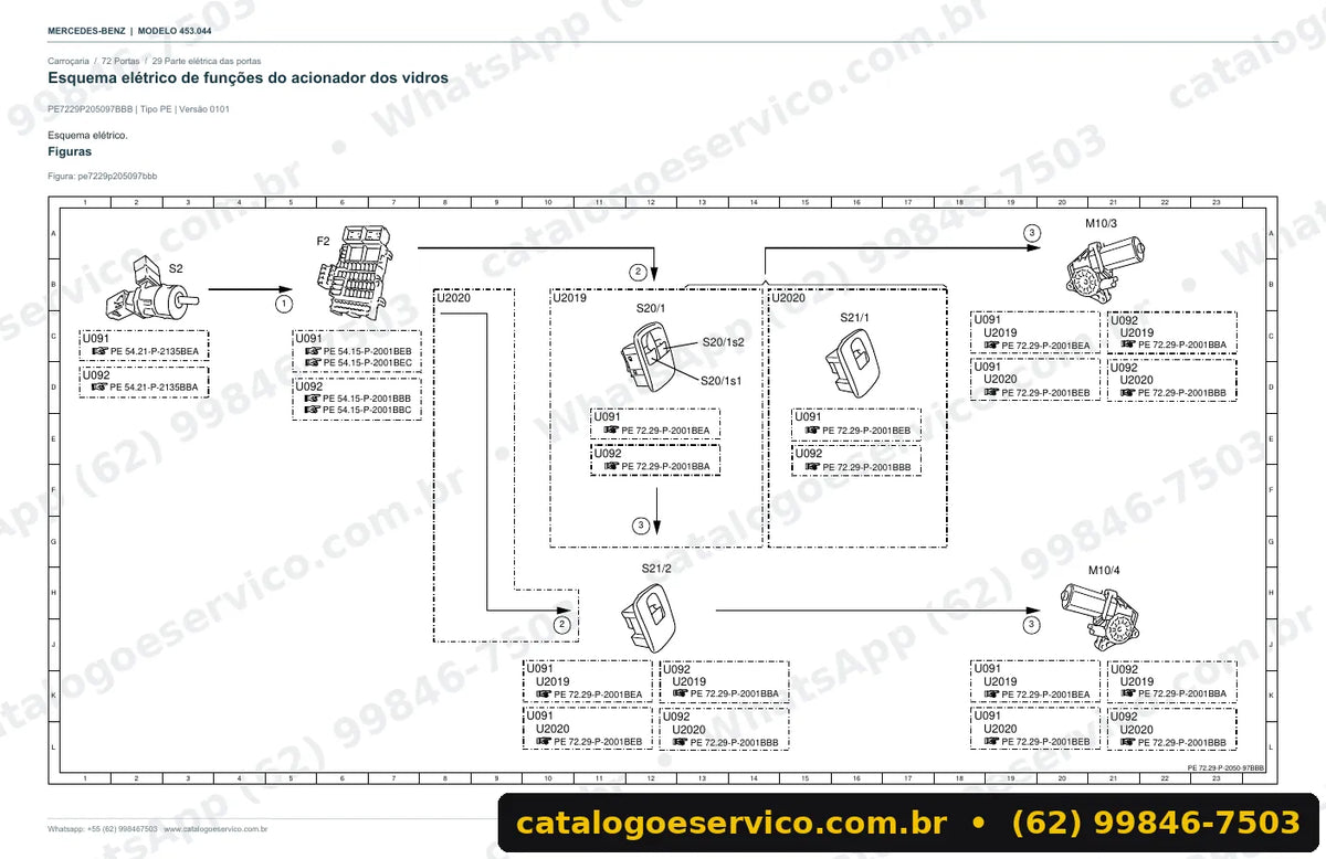 Página de esquema elétrico do manual smart smart forfour (W453)