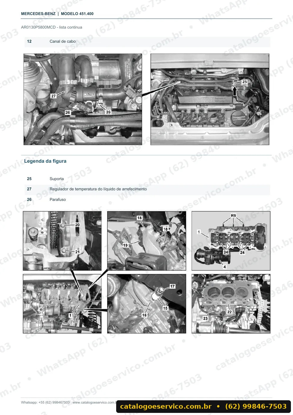 Página de procedimento do manual de oficina smart smart fortwo cabrio cdi (W451)