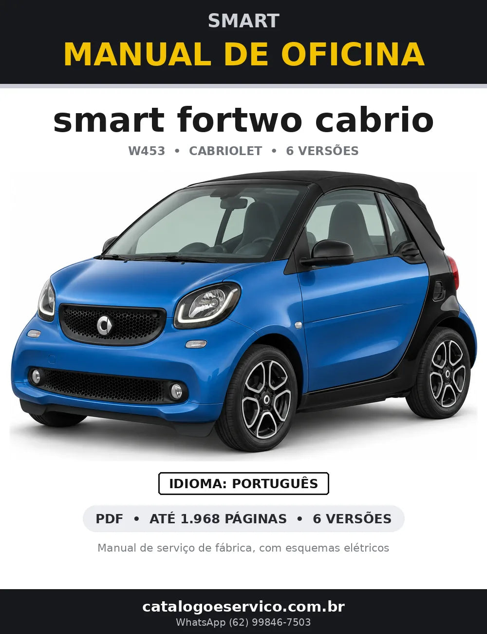 Capa do manual de oficina smart fortwo cabrio (W453)
