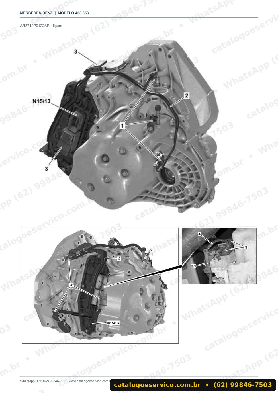 Página de procedimento do manual de oficina smart smart fortwo (W453)