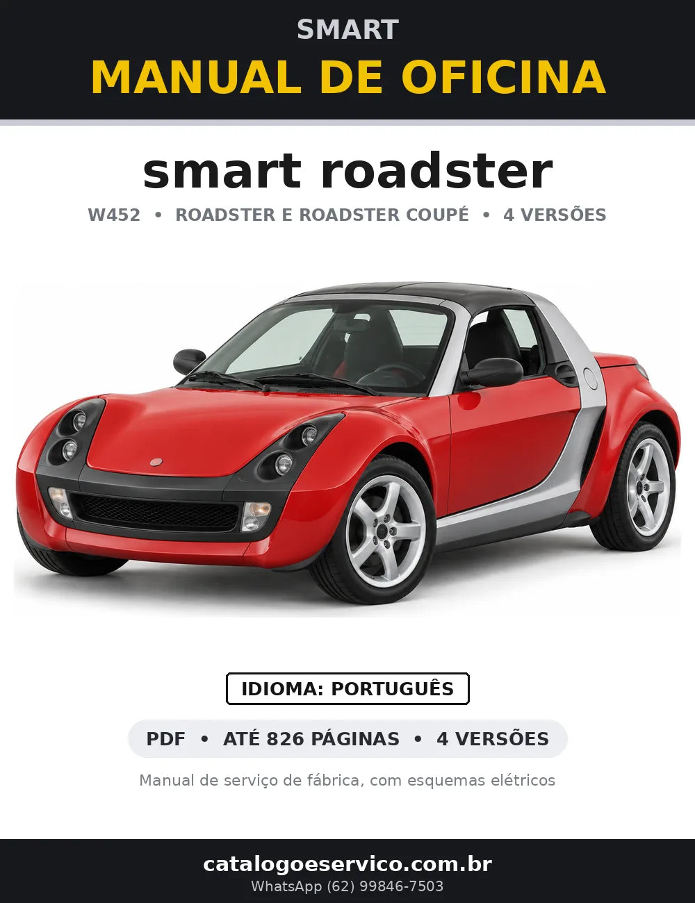 Capa do manual de oficina smart roadster (W452)