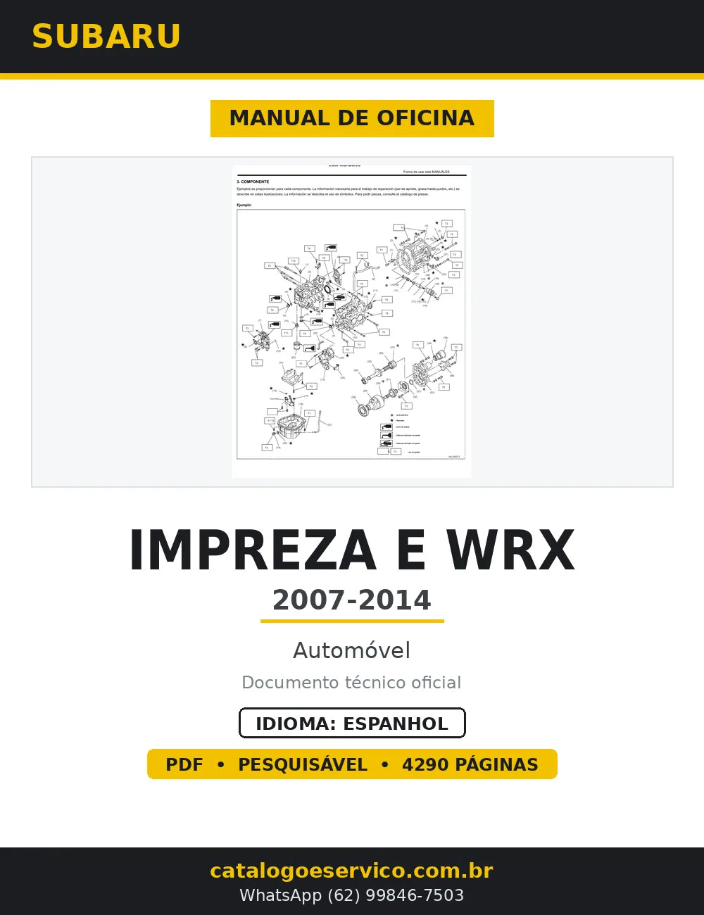 Manual de Oficina Subaru Impreza e WRX 2007-2014 — capa