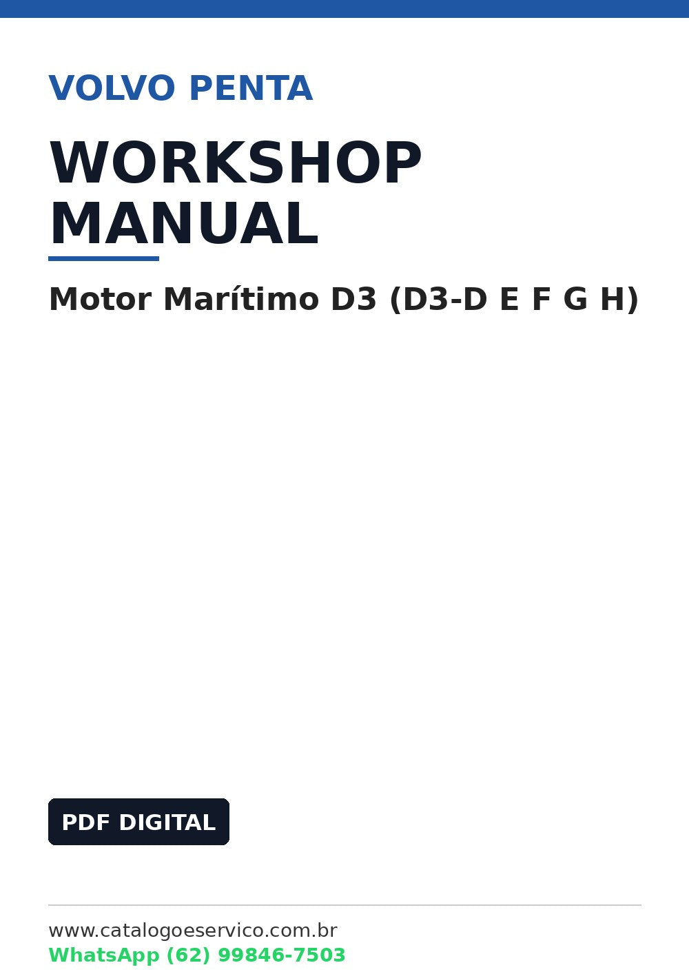 Manual de Oficina Volvo Penta Motor Marítimo D3 (D3-D E F G H)