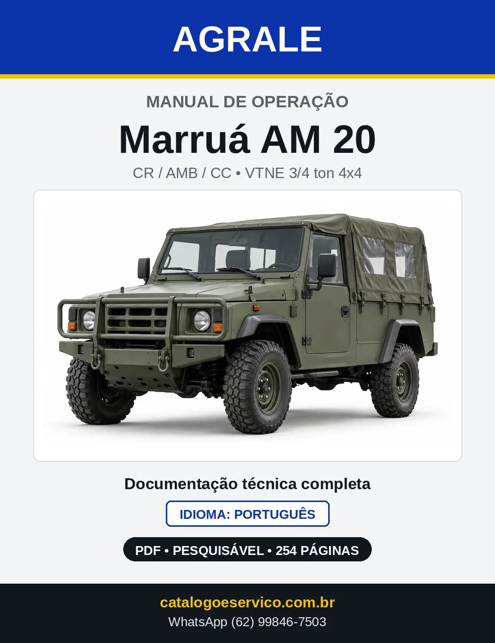 Capa do Manual de Operação Agrale Marruá AM 20 em PDF