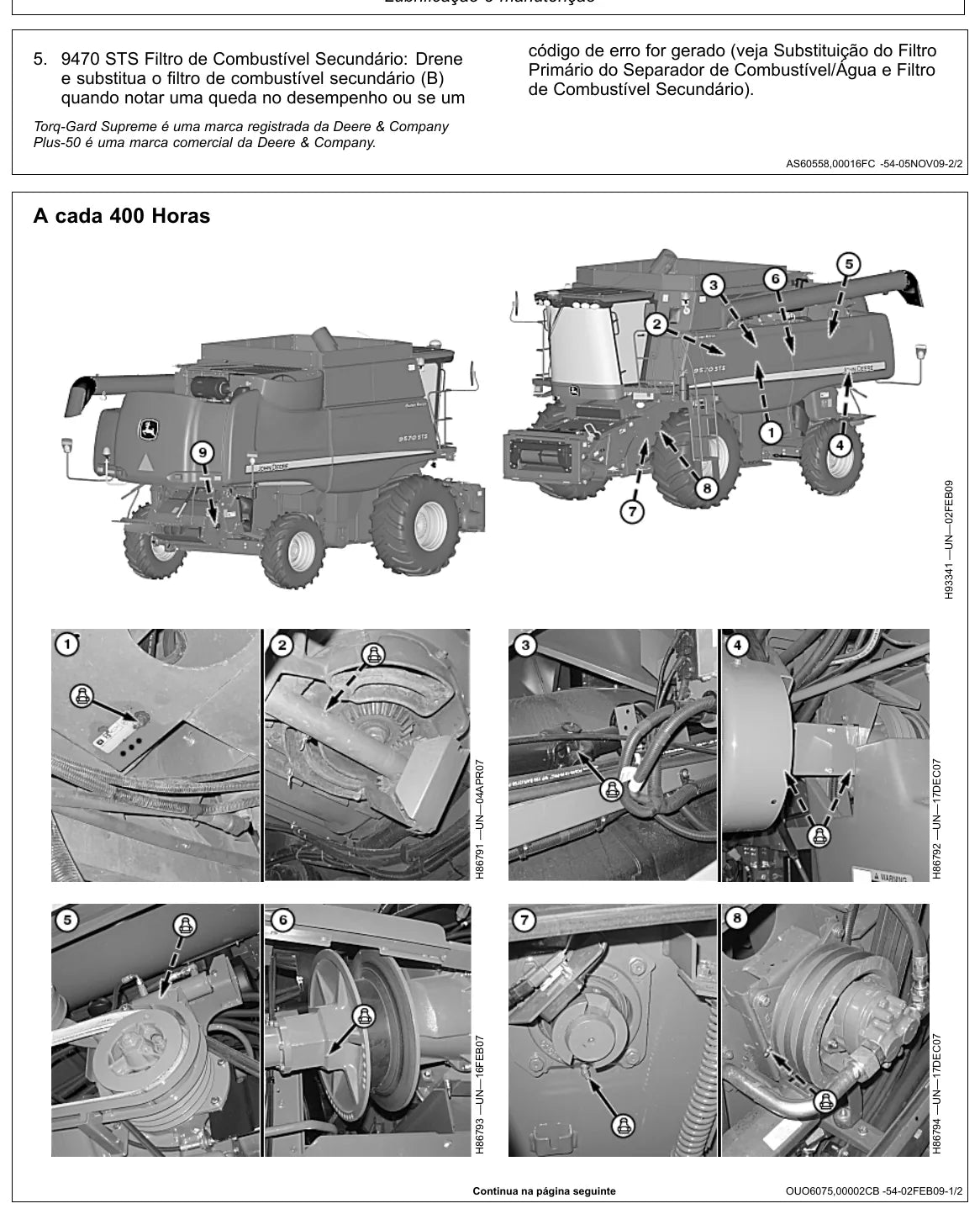 Manual do Operador John Deere 9470 STS e 9570 STS — ilustração técnica 3