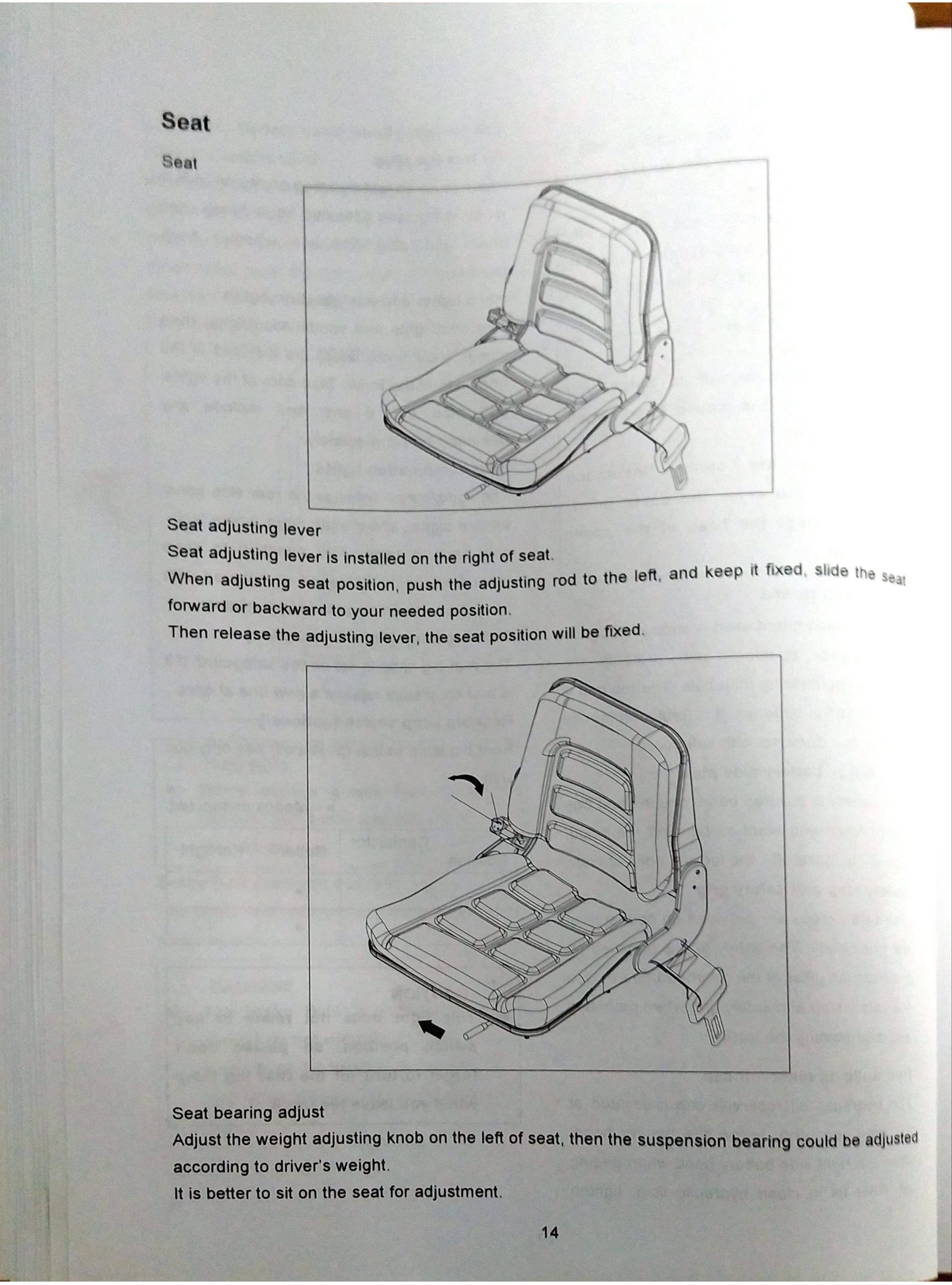 Detalhe de conjunto do Manual de Operação e Manutenção Hangcha CPD15-35 série AE com as referências de fábrica
