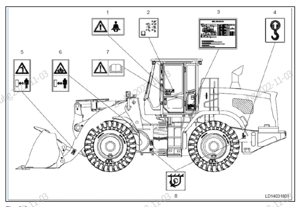 Página interna do Manual de Operação e Manutenção Sany SYL956H5 com ilustração de operação