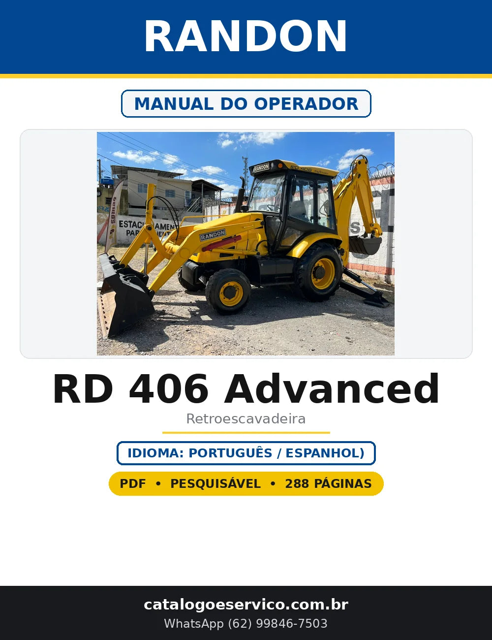 Capa do Manual do Operador Randon RD 406 Advanced em PDF com 288 páginas
