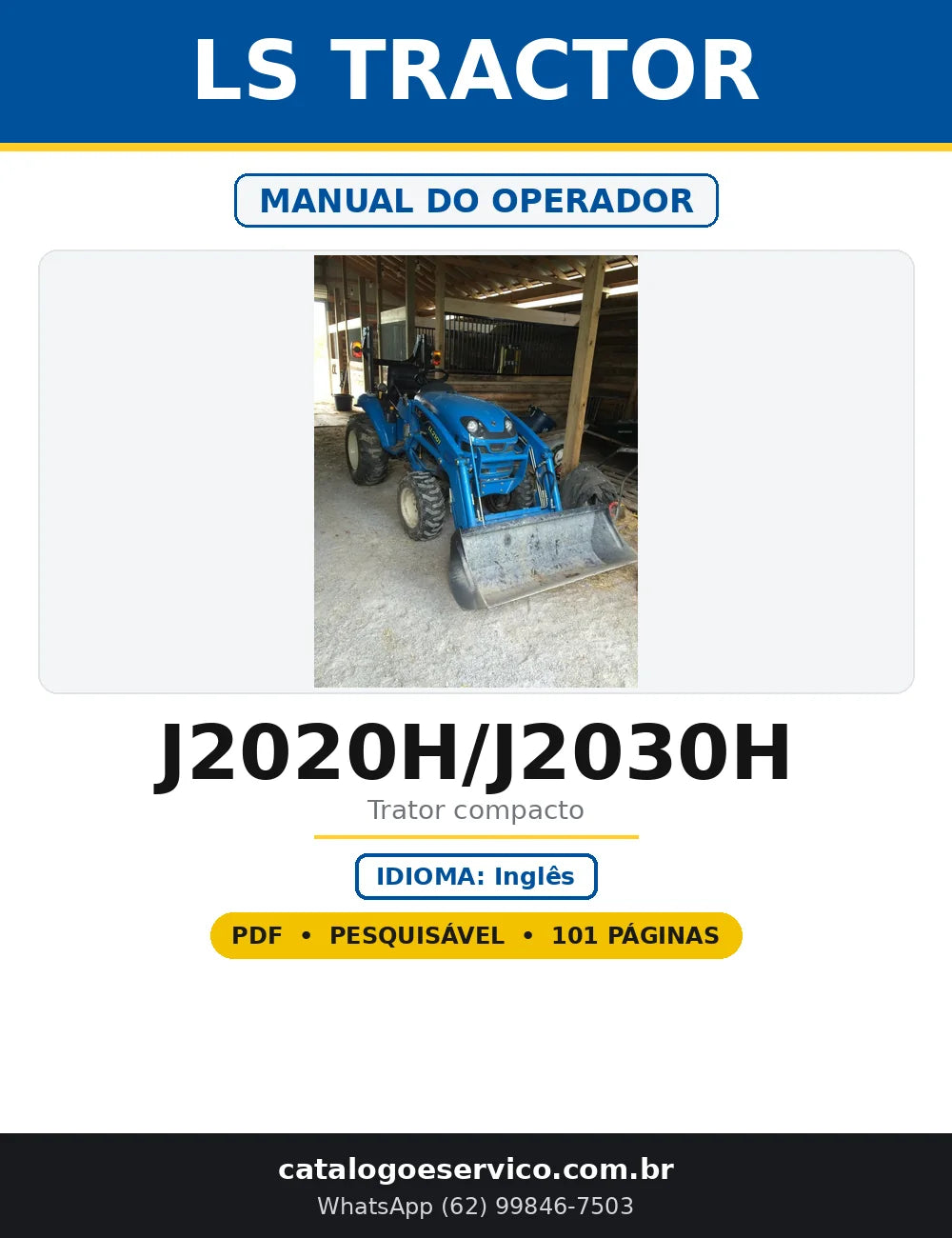 Capa do Manual do Operador LS Tractor J2020H/J2030H em PDF com 101 páginas