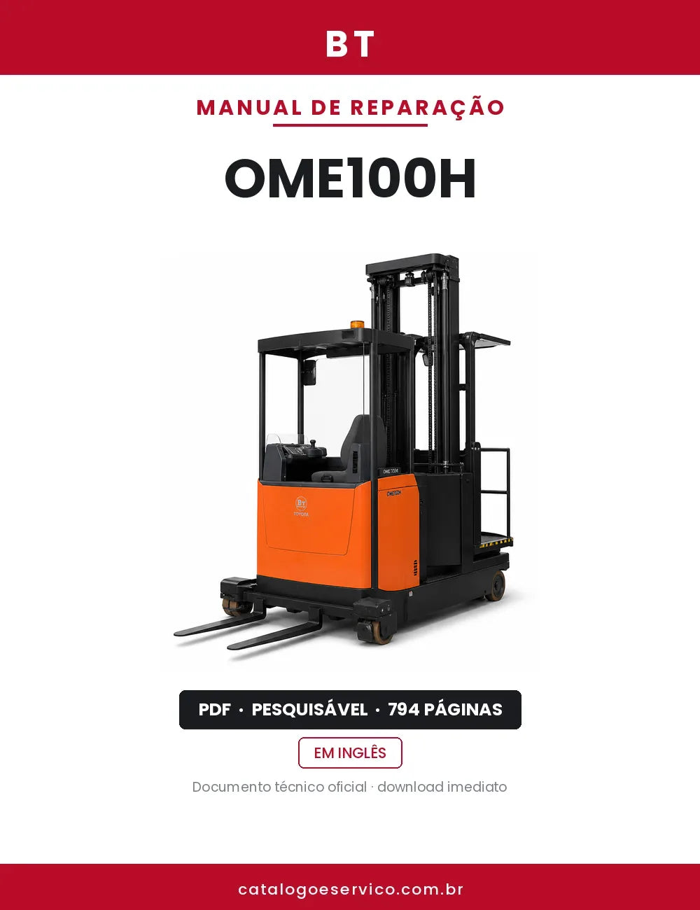 Manual de Reparação BT OME100H — capa