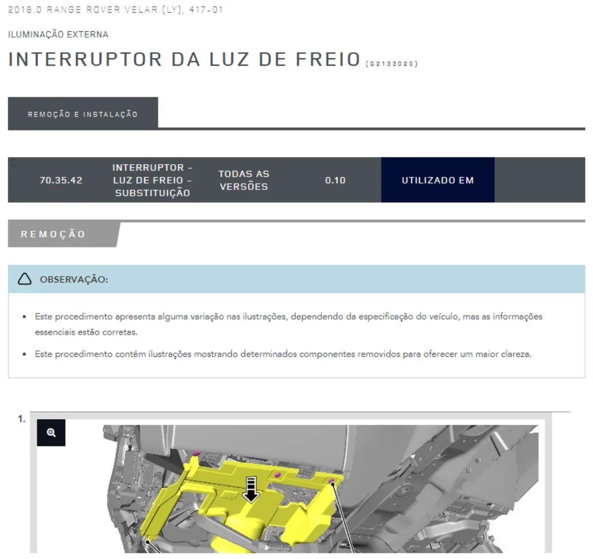 Manual de Reparação Range Rover Velar (L560) 2018 — página 4
