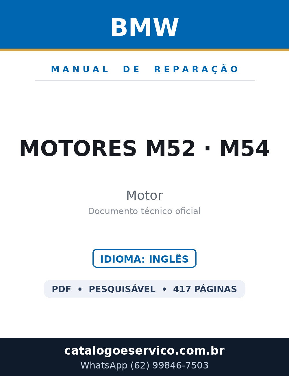 BMW Motores M52 · M54 — Manual de Reparação