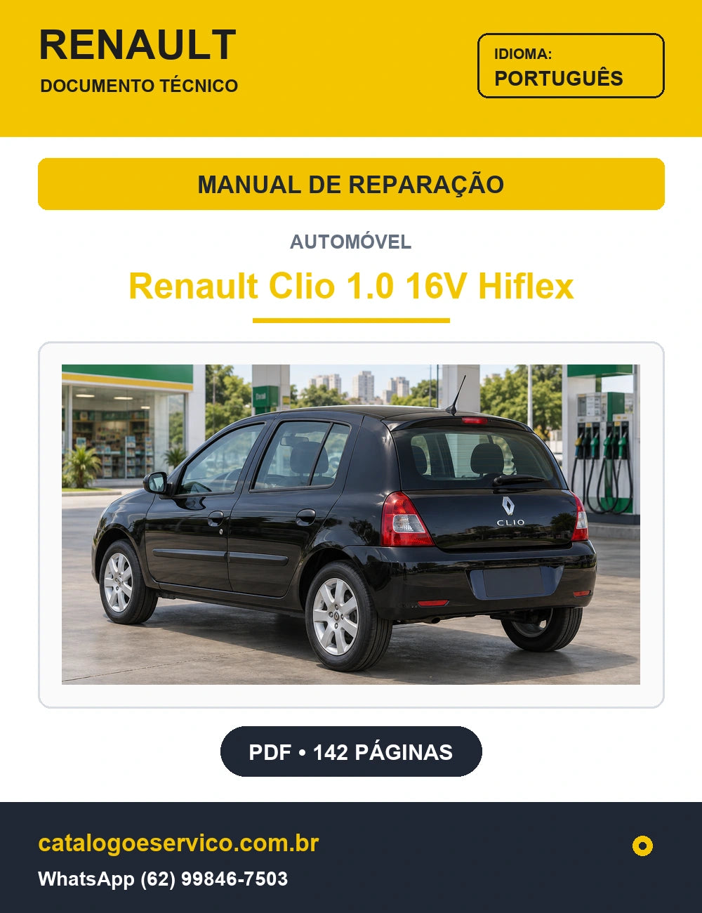 Capa Manual de Reparação Renault Clio 1.0 16V Hiflex