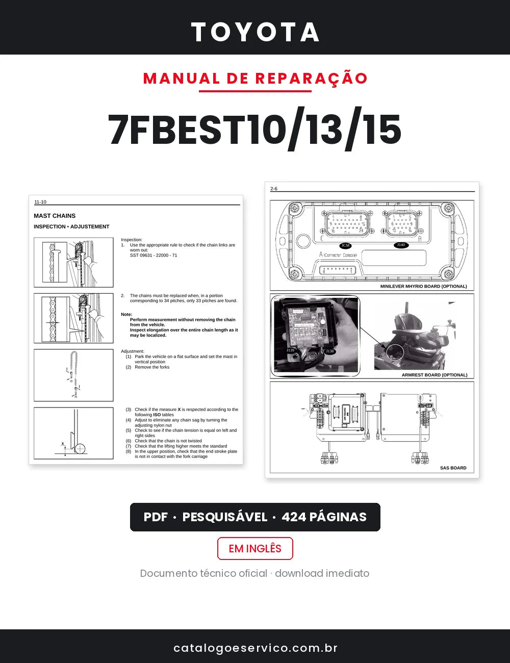 Manual de Reparação Toyota 7FBEST10/13/15 — capa