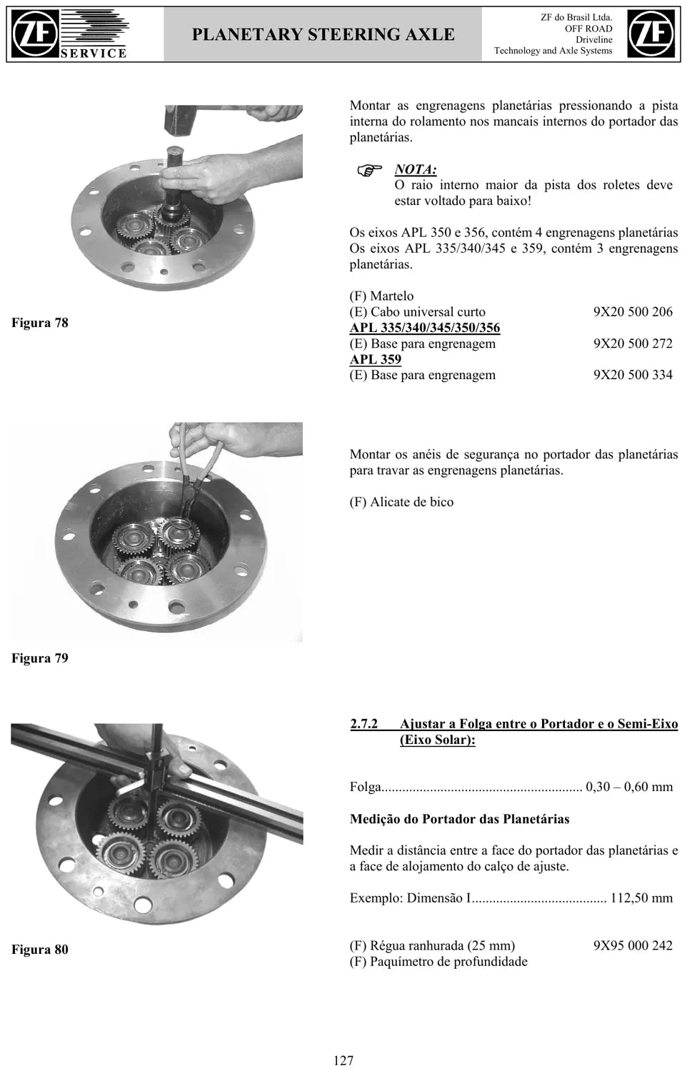 Manual de Reparação ZF Eixos de Tração Direcional APL 335, 340, 345, 350, 356 e 359 — página 1 do documento