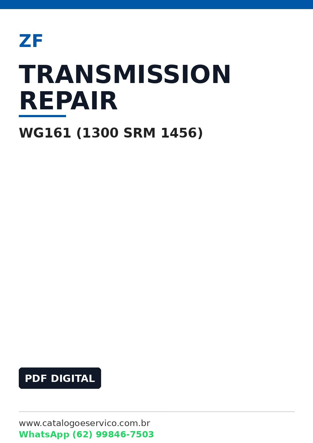 Manual de Reparo Transmissão ZF WG161 (1300 SRM 1456)