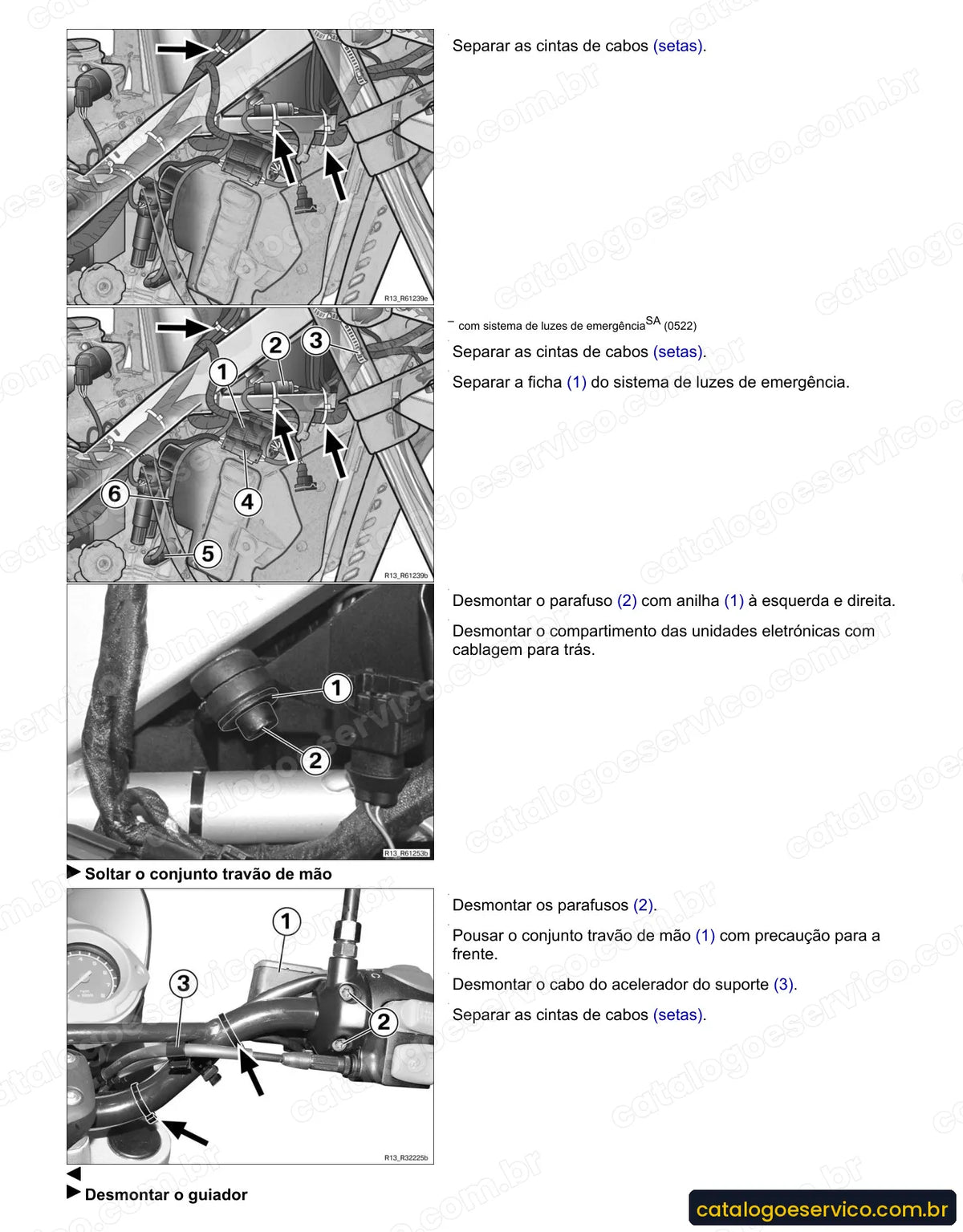 Página do Manual de Serviço BMW F 650 GS Dakar 2004 com procedimento ilustrado (3)