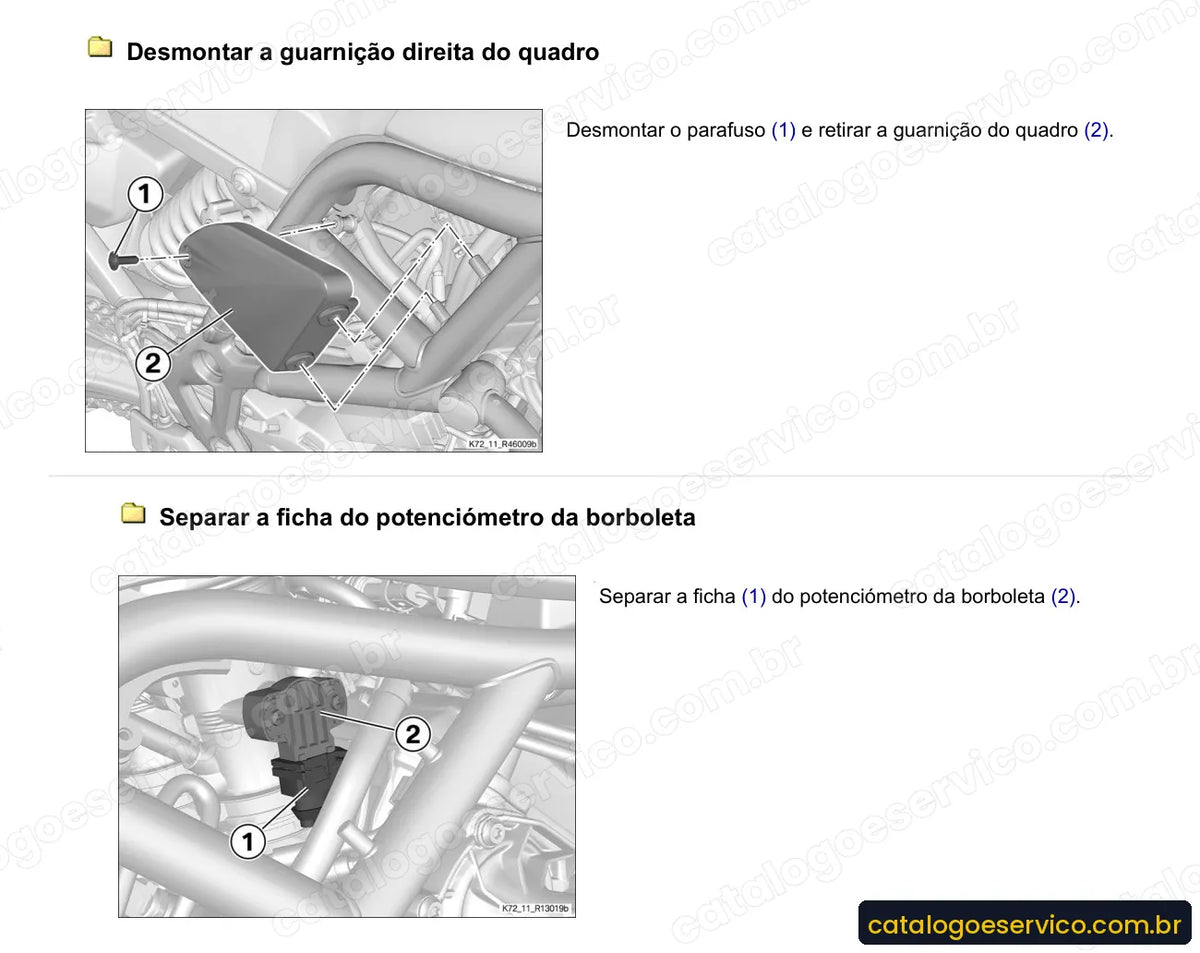 Página do Manual de Serviço BMW F 700 GS 2013 a 2016 com procedimento ilustrado (3)