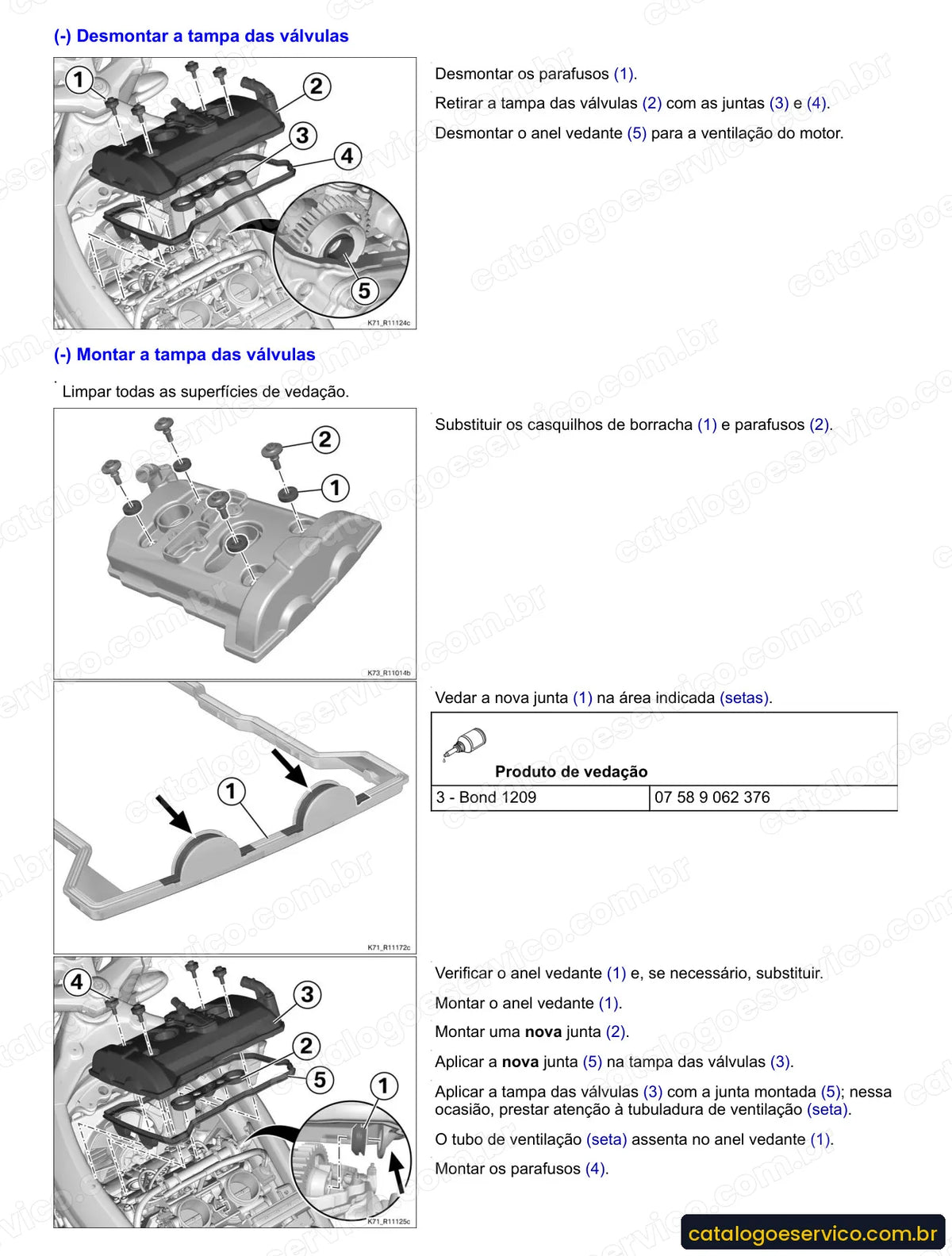 Página do Manual de Serviço BMW F 800 R 2009 a 2016 com procedimento ilustrado (1)