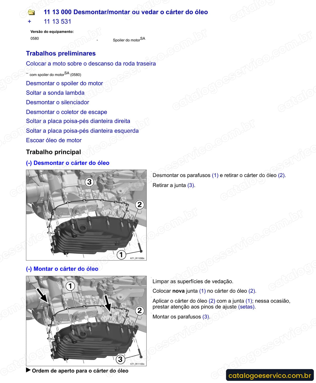 Página do Manual de Serviço BMW F 800 R 2009 a 2016 com procedimento ilustrado (2)