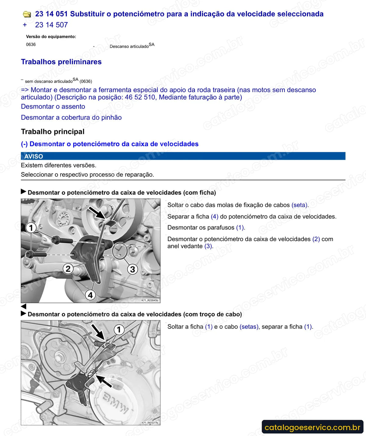Página do Manual de Serviço BMW F 800 ST 2006 com procedimento ilustrado (2)