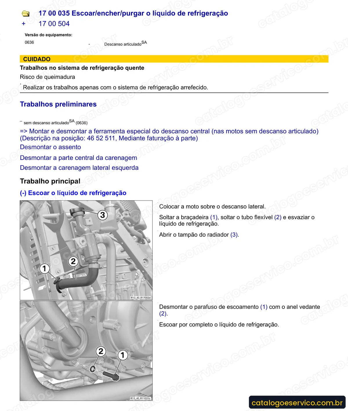 Página do Manual de Serviço BMW G 650 GS 2009 a 2011 com procedimento ilustrado (4)