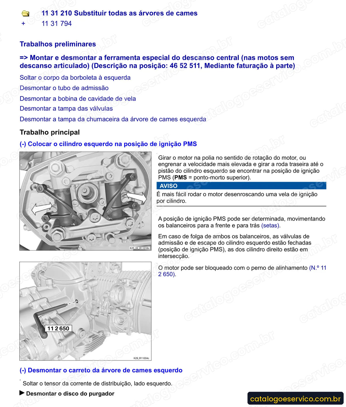 Página do Manual de Serviço BMW HP2 Enduro 2005 com procedimento ilustrado (1)