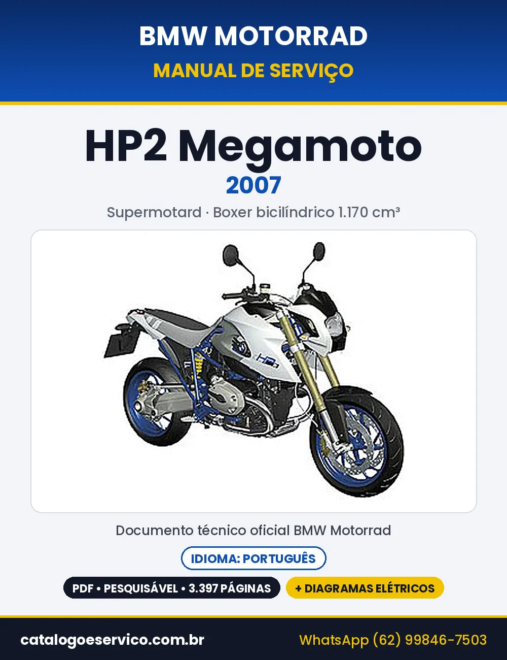Capa do Manual de Serviço BMW HP2 Megamoto 2007 em PDF