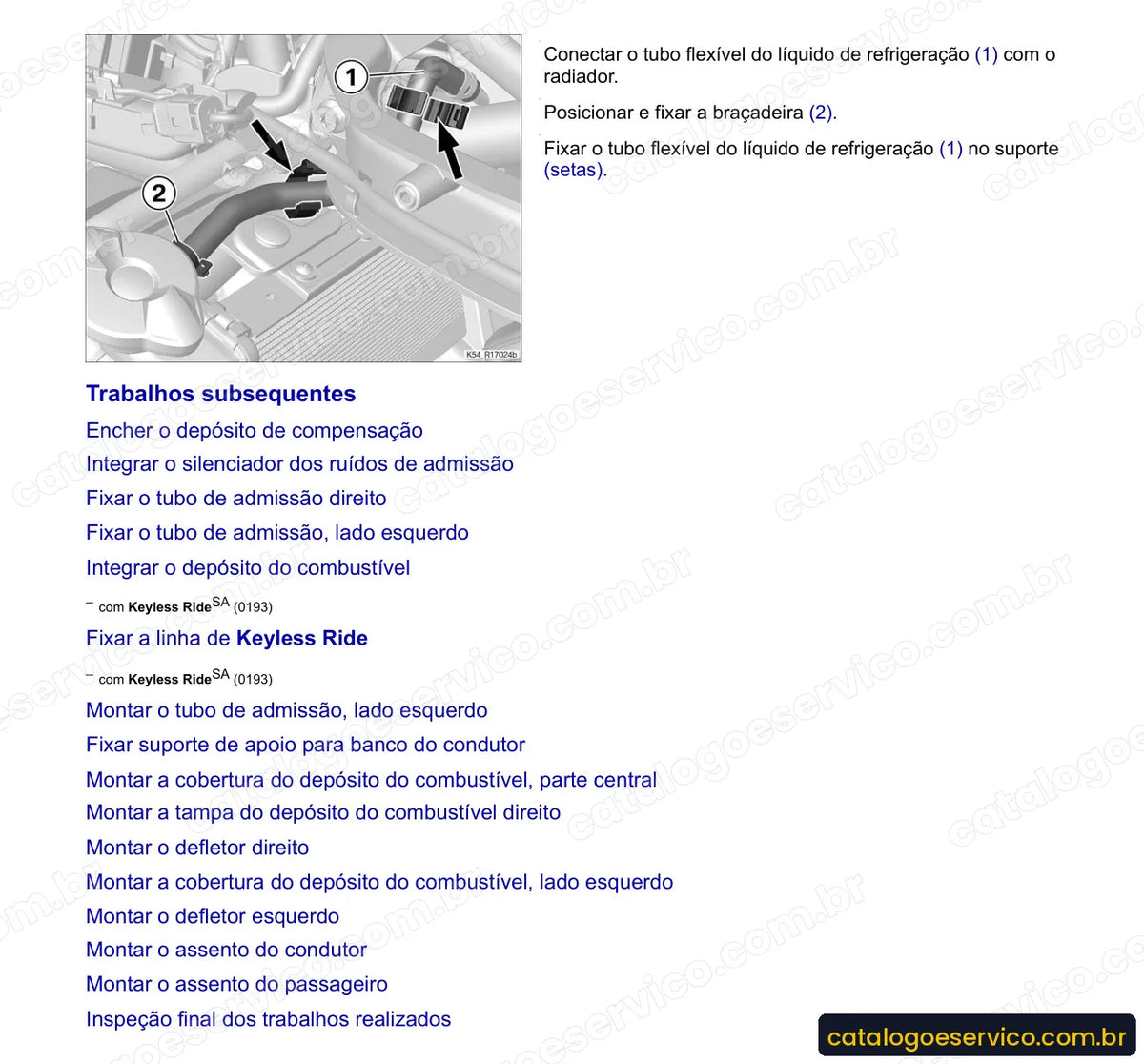 Página do Manual de Serviço BMW R 1200 RS 2015 com procedimento ilustrado (2)