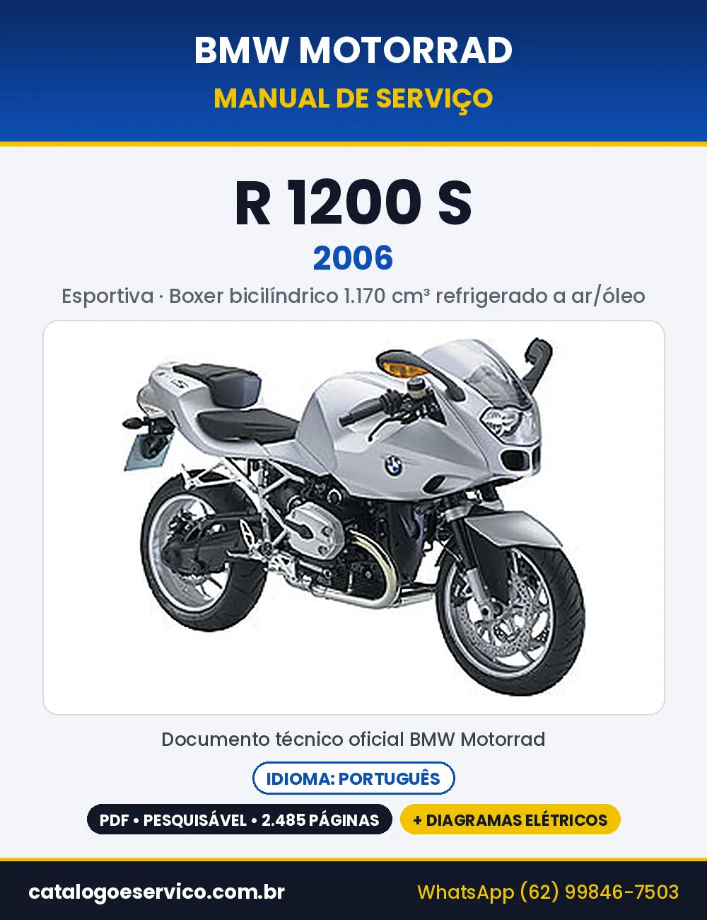Capa do Manual de Serviço BMW R 1200 S 2006 em PDF